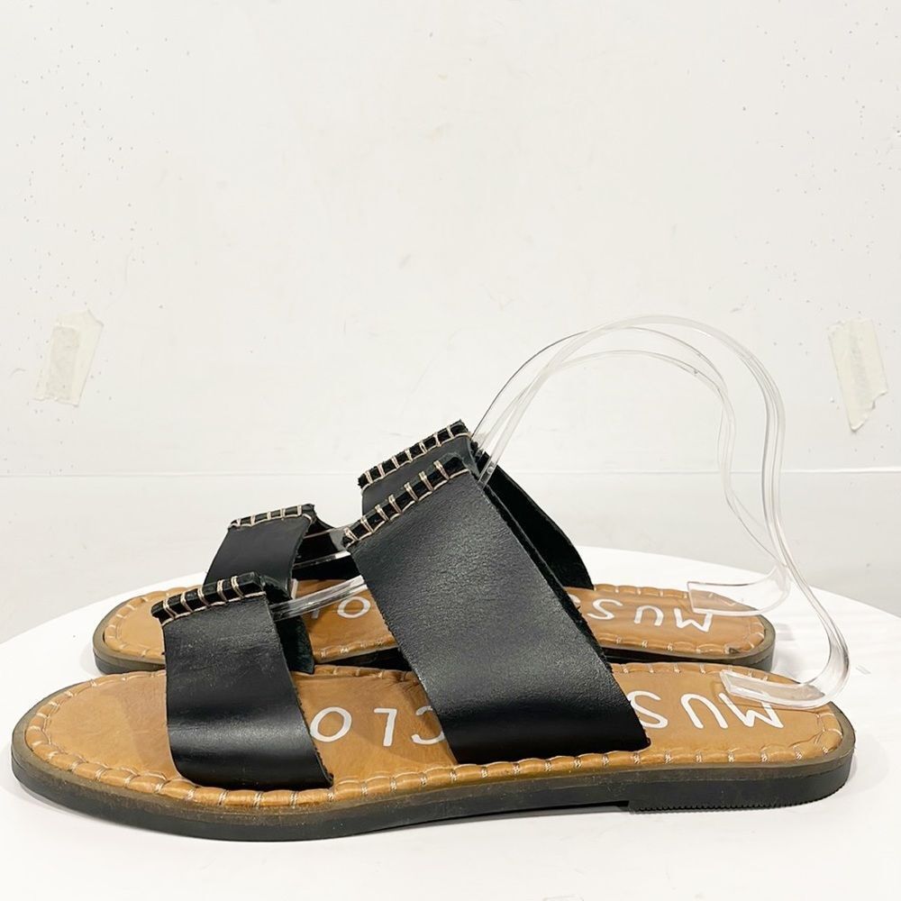 Musse & Cloud Black Double Strap Sandals